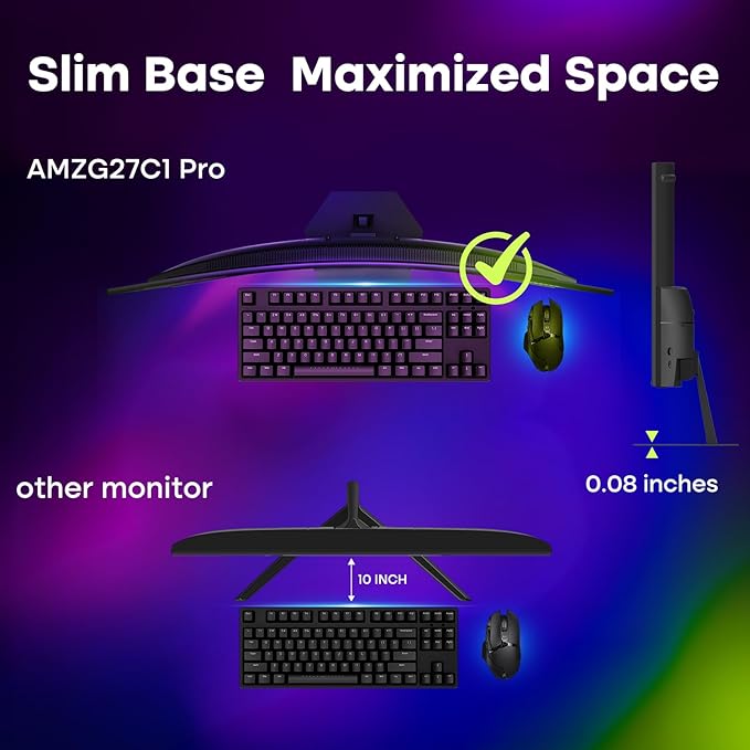 Amzfast 27 inch 240Hz Curved Gaming Monitor, FHD 1080P Monitor Gaming - Image 8