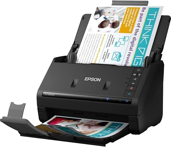 Epson Workforce ES-500W II Wireless Color Duplex Desktop Document Scanner - Image 6