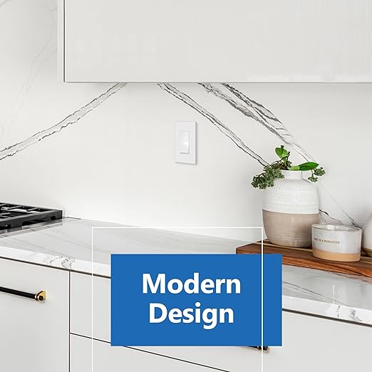 LIDER Matte White Minimalist Design Decorator Switch, Frameless Paddle Wall - Image 7