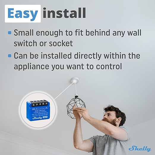 Shelly 1 Mini Gen3 | WiFi Smart Switch Relay 1 Channel 8A | Home Automation | - Image 3
