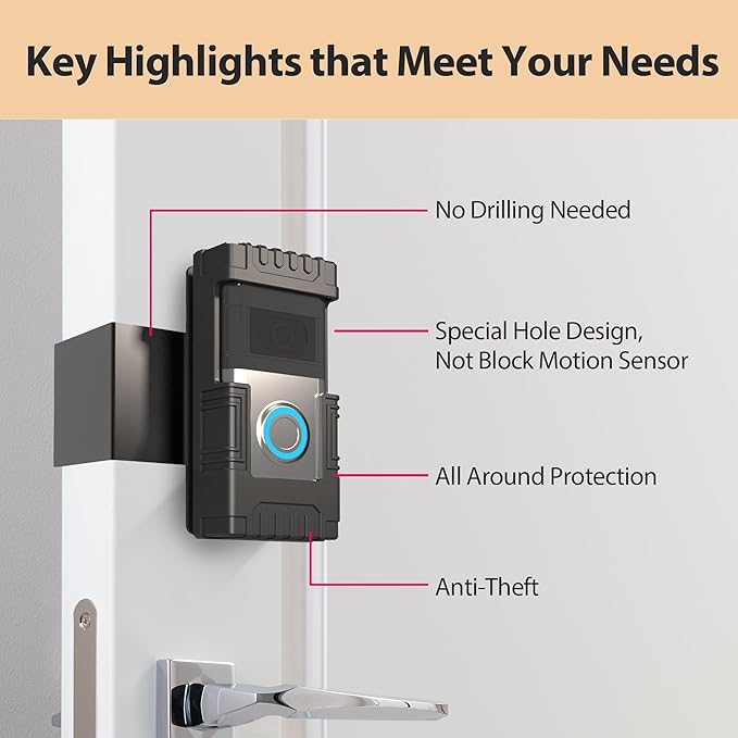Heart of Tafiti Anti-Theft Video Doorbell Mount, Compatible - Image 3