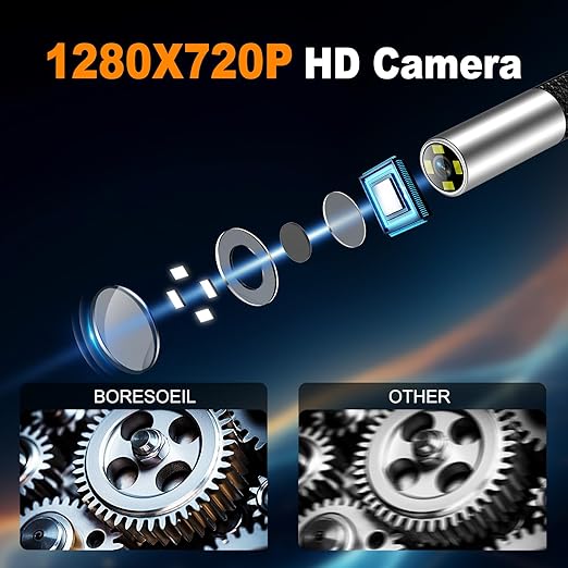 BORESOEIL 360° Articulating Borescope, 5.0FT 0.25in HD 1080P Flexible Snake - Image 5