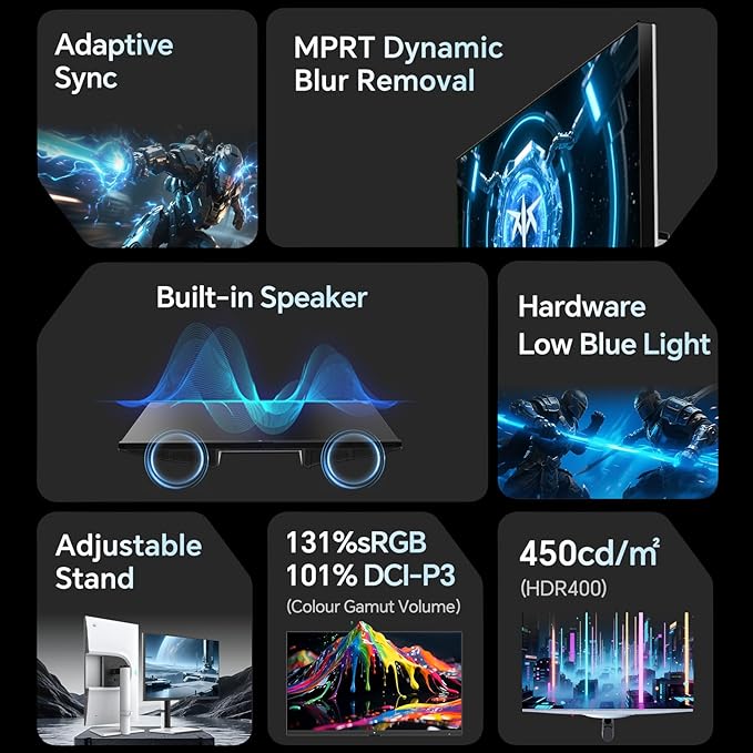 KTC Gaming Monitor 27 Inch | 2K@200Hz | Built-in Speakers | Fast IPS Panel | - Image 3