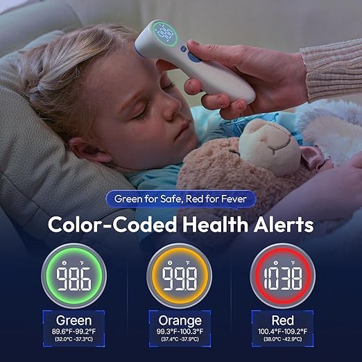 No-Touch Thermometer for Adults and Kids, 1-Second Fast Reading, Color-Coded - Image 4