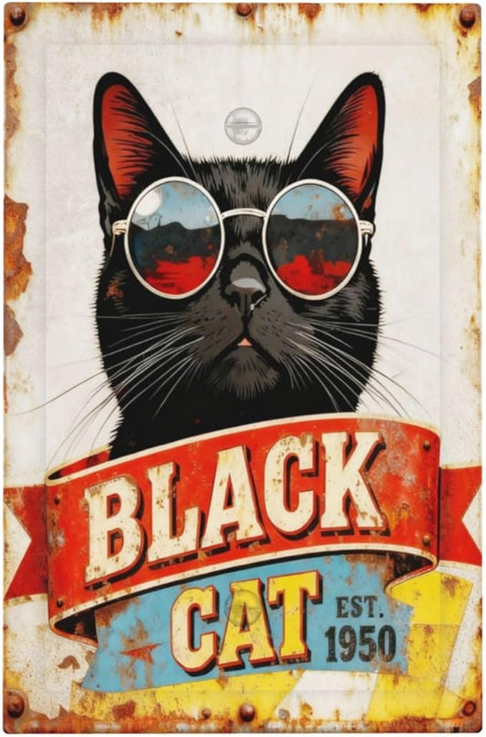 Bvtewkhz Black Cat Vintage No Device Single Blank Decorative Outlet Covers by Unknown