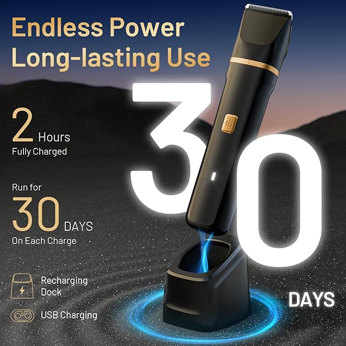 Electric Body Trimmer for Men, IPX7 Waterproof Groin and Pubic Hair Shaver - Image 5