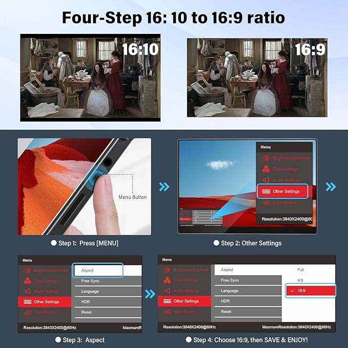 InnoView 16" 240Hz Portable Monitor 2K 2560x1600 100% sRGB Portable Gaming - Image 6