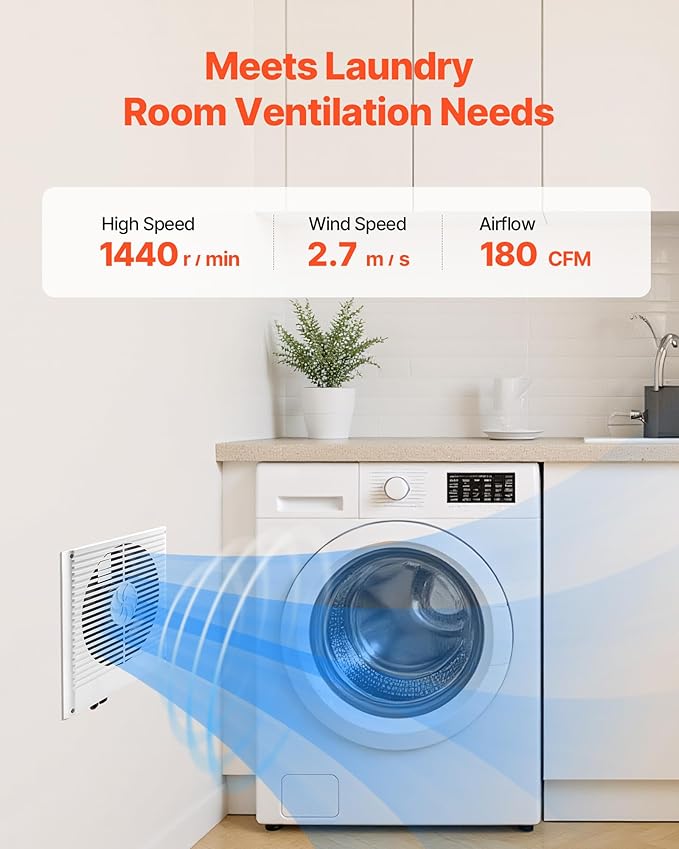VEVOR Room to Room Fan, Two-Way Airflow Through-the-Wall Fan 8" - Image 4