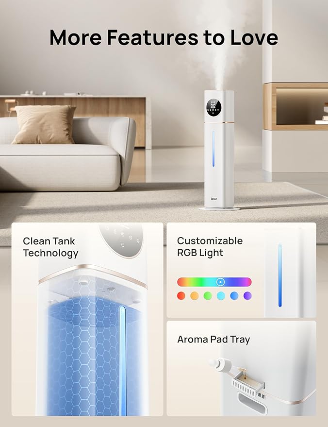 DREO HM735S 11L Smart Humidifier Large Room 700 ft², 100H Cool Mist Air - Image 7
