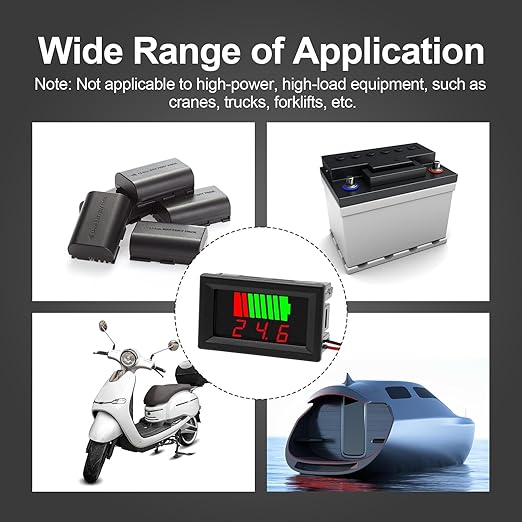 Exqutoo 2Pack DC 12V, 60V Battery Indicator Voltage Meter 2 in 1 Battery - Image 5