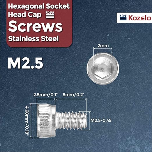 Kozelo 100pcs Socket Head Cap Screws - Image 2