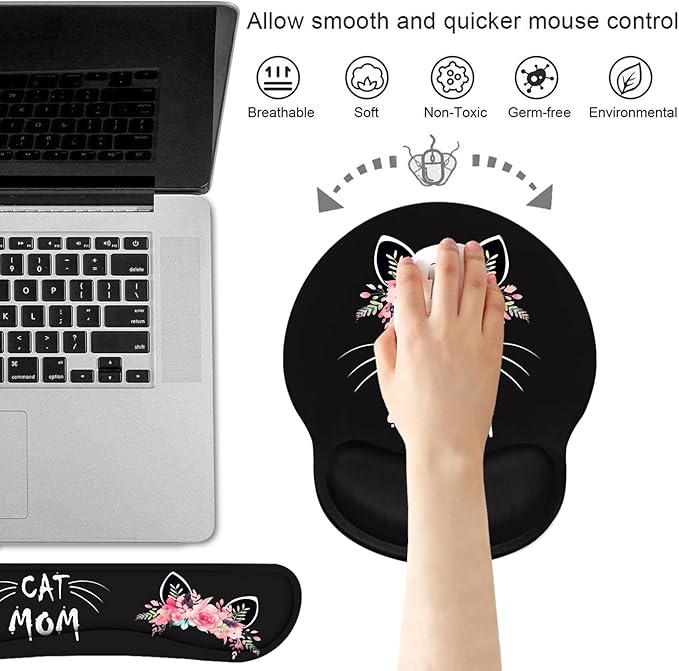 Keyboard Wrist Rest and Mouse Pad Wrist Support Set - Image 2