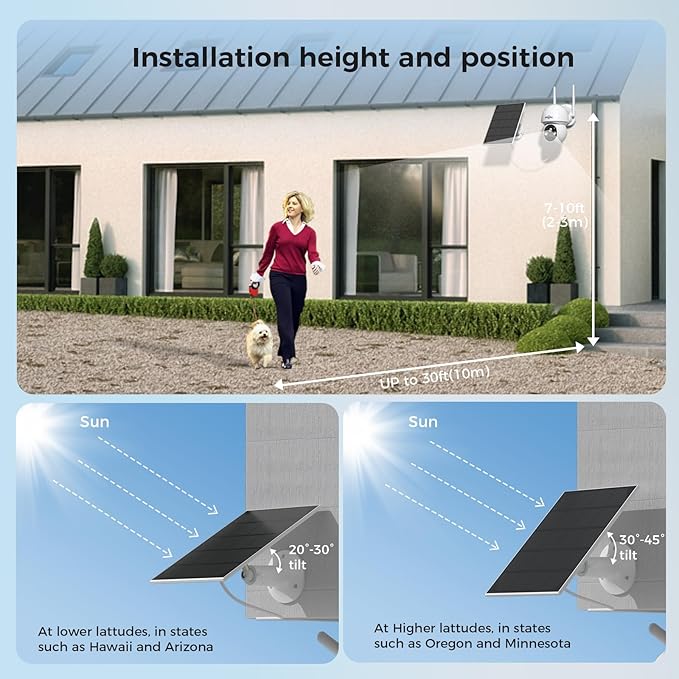 Hiseeu Solar Wireless Security Camera Outdoor, 2.4G & 5G WiFi, Color Night - Image 7