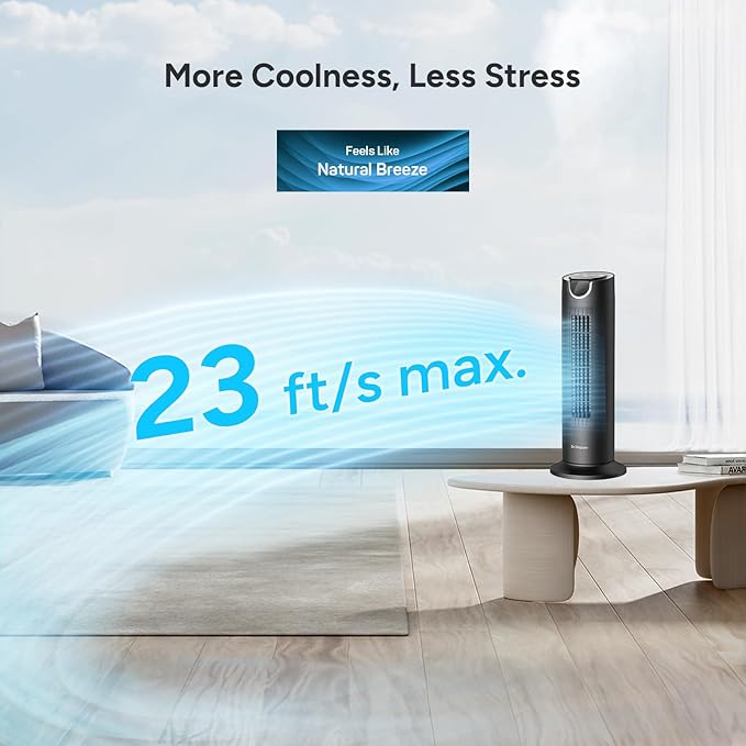 DR.PREPARE Tower Fan for Bedroom, 25 dB Quiet DC Bladeless Fan - Image 3