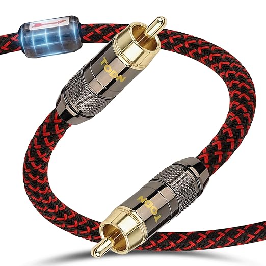 TODN Digital Coaxial Cable OFC Core 75-Ohm Audiophile SPDIF Coax Audio Cable by TODNAudio