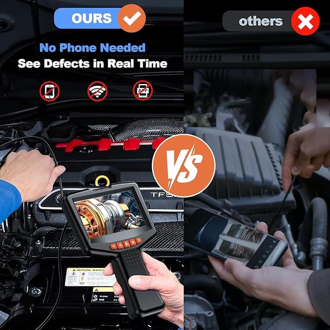 Endoscope Camera with Light: 4.3" Inspection Borescope Camera - Image 5