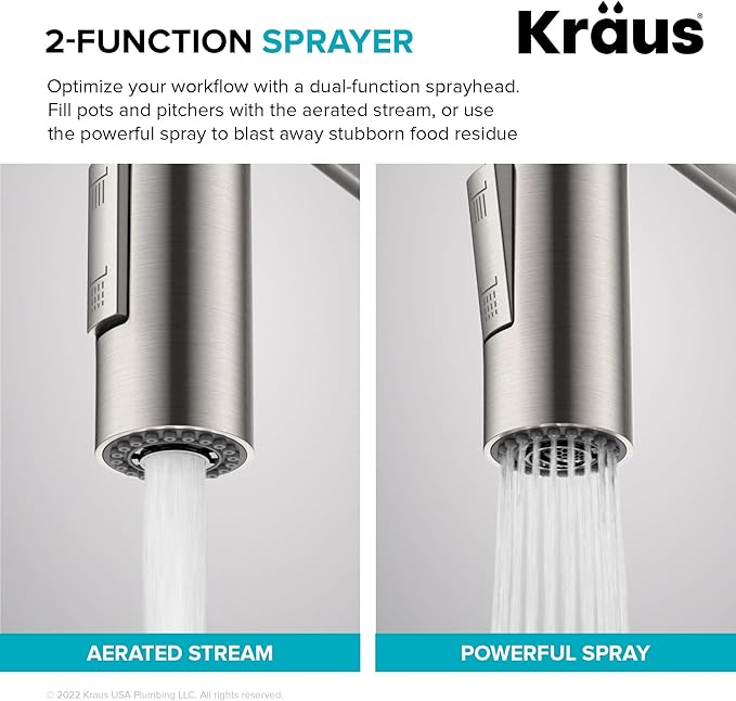 KRAUS Oletto Touchless Sensor Commercial Pull-Down Single Handle Kitchen Faucet - Image 12