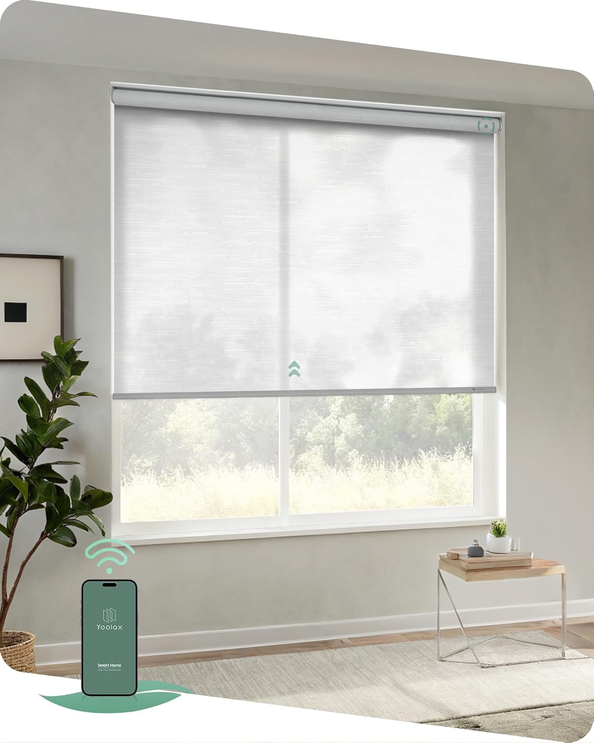 Yoolax Motorized Blinds App Control, Light Filtering Motorized Shades