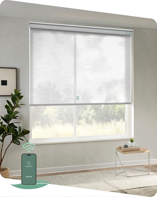 Yoolax Motorized Blinds App Control, Light Filtering Motorized Shades by Yoolax
