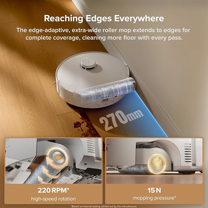 roborock Qrevo Curv 2 Flow Robot Vacuum and Mop, SpiraFlow Real-Time - Image 3