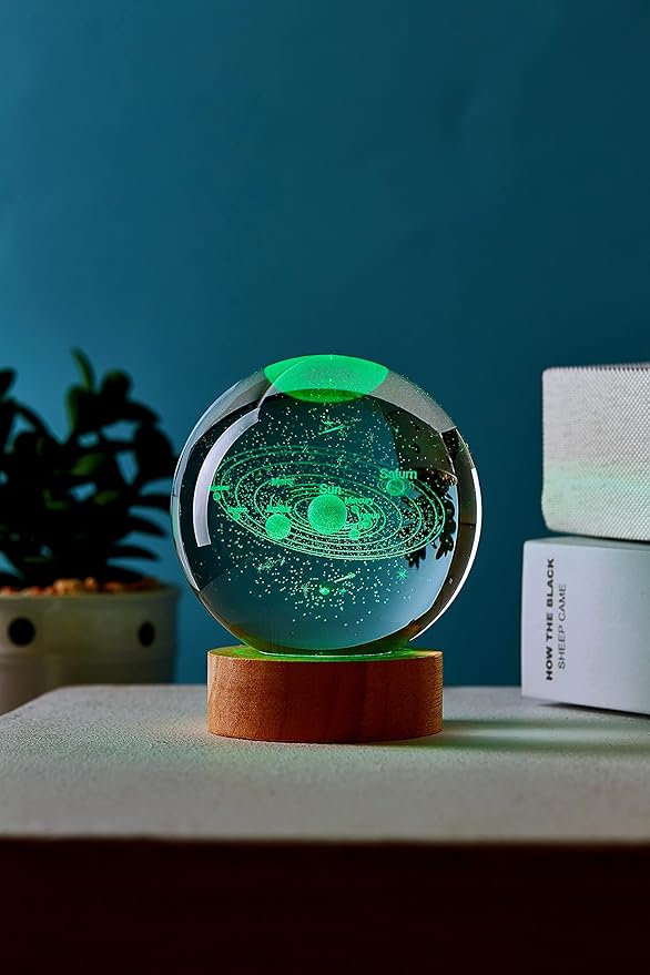 Conalisk 3D Solar System Crystal Ball Lamp, 3.15 Inch K9 Crystal Ball Night - Image 7