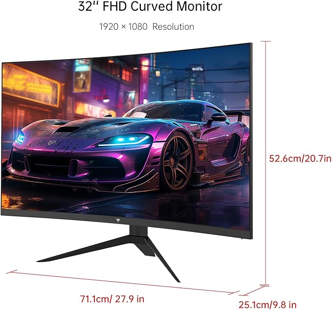 KTC 32 Inch FHD 1080p Curved Gaming Monitor - Image 8