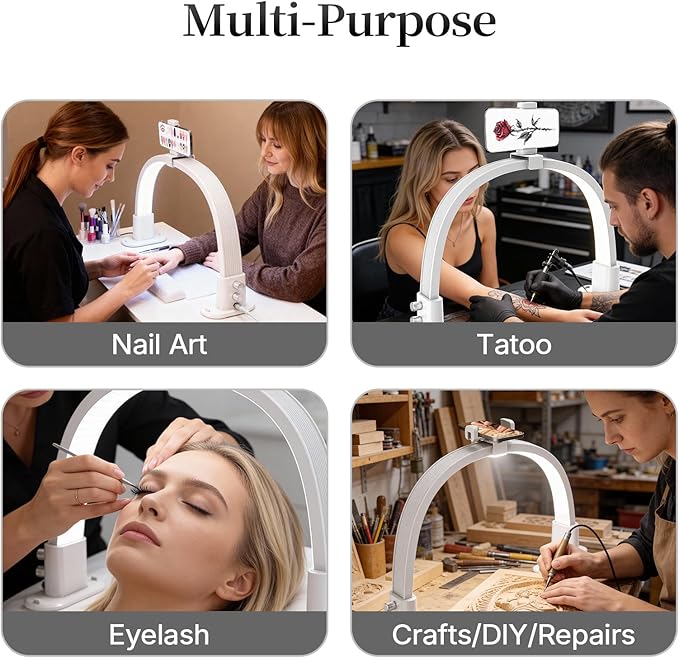 Half Moon Light for Nail Desk, Portable Nail Light for Desk - Image 6