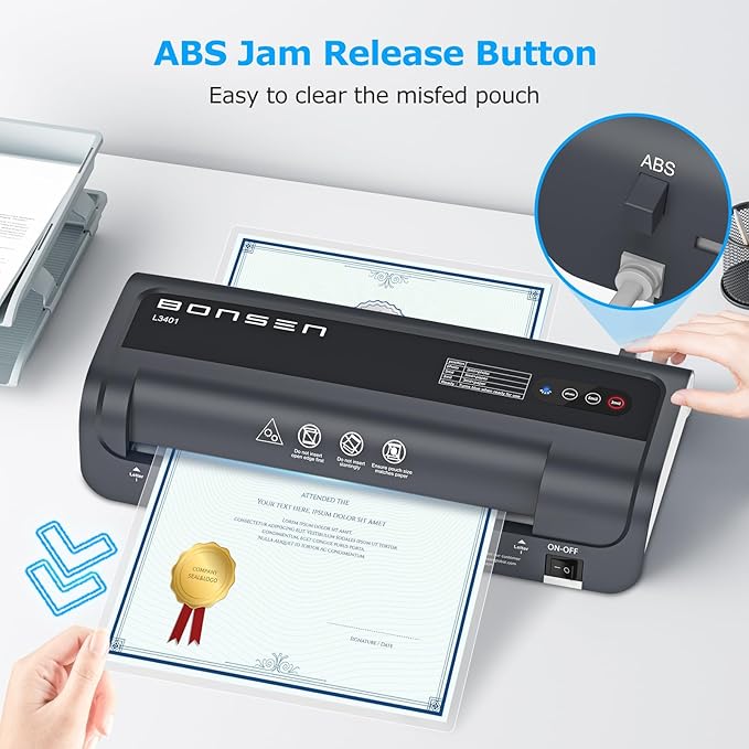 BONSEN A4 Laminator Machine, 9.33-Inch Thermal Laminator - Image 9
