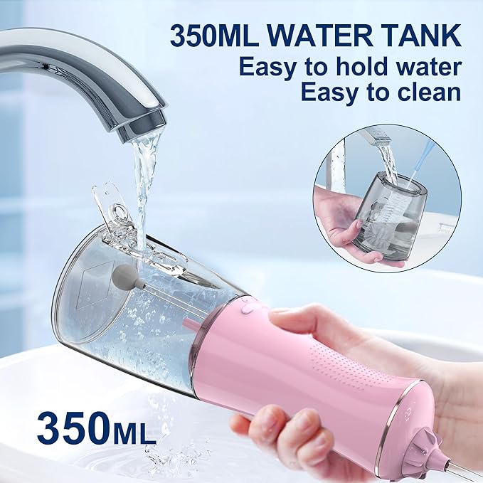 MOCEL Water Dental Flosser for Teeth - 350ML Large Tank 5 Modes & 6 Tips - Image 3