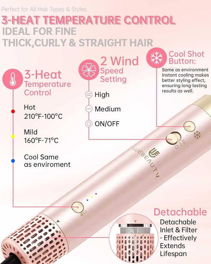 Hair Dryer Brush 8-in-1 Dual Voltage Hot Air Styler – Fast-Drying 110, 000 RPM - Image 6