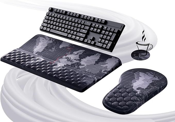 Ospelelf Ergonomic Mouse Pad and Keyboard Stand Wrist Rest Set, Memory Foam by OspelelfOfficeSupplies