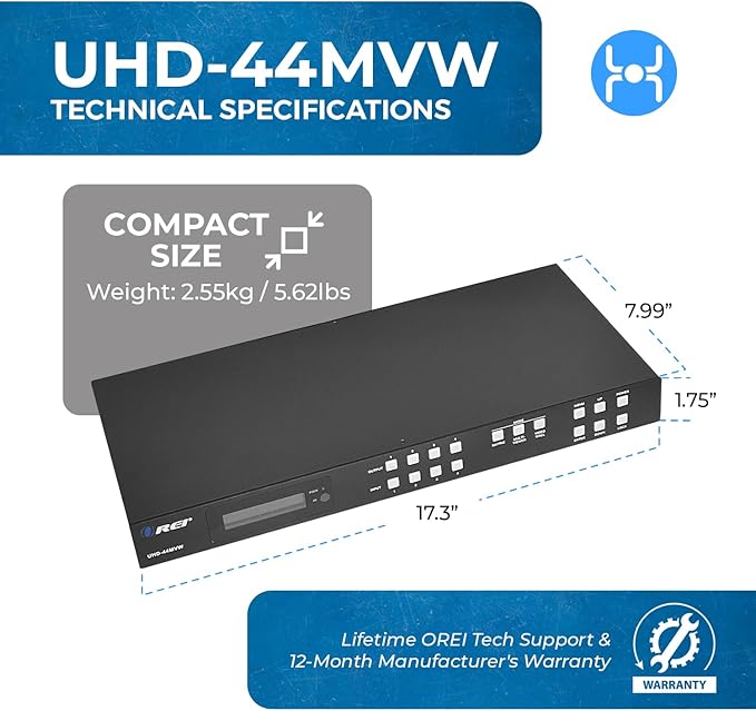 OREI 4K 4x4 HDMI Matrix Video Wall Controller Processor Multiviewer Display - Image 6