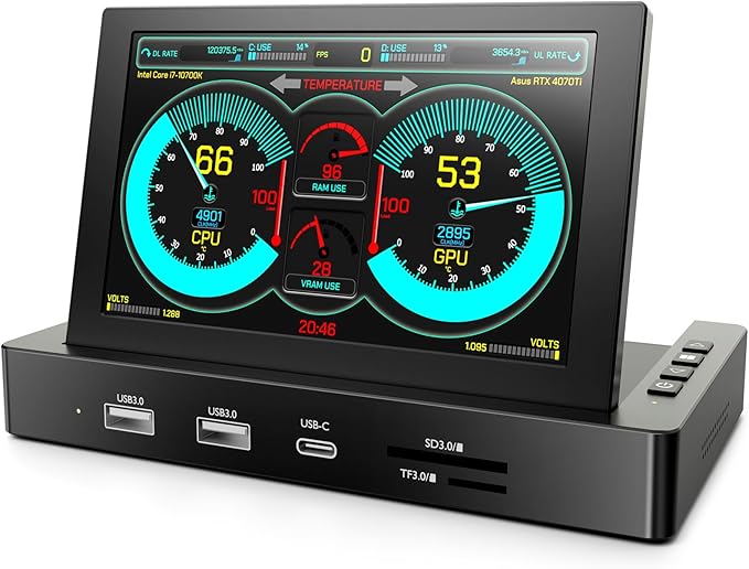 5-Inch Mini Monitor with USB HUB & Raspberry Pi Mount Holes, Type-C One-Cable by KOGODA