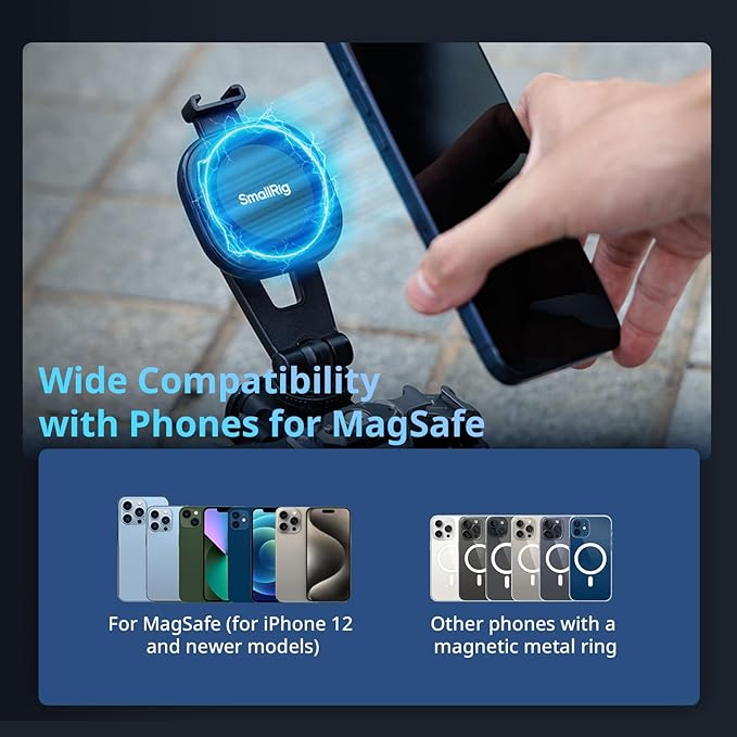 SMALLRIG AC-10 Magnetic Attachable Phone Clamp, Phone Mount - Image 6