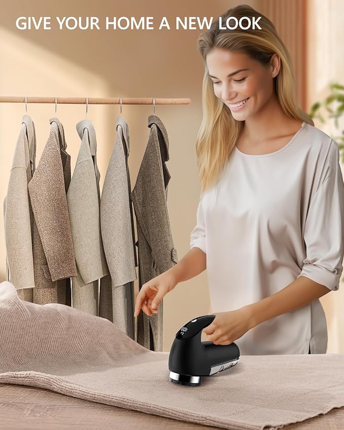 Electric Fabric Shaver with LED Display, 2-Speeds Lint Remover, Rechargeable - Image 6