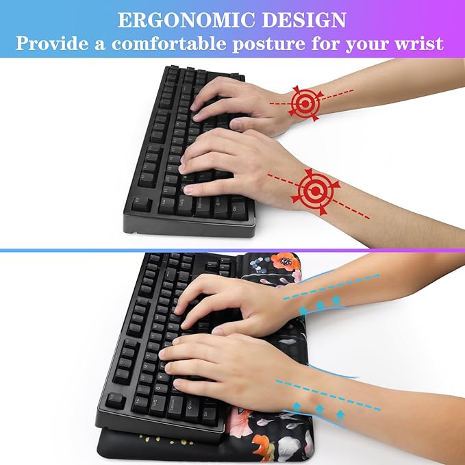 Computer Keyboard Stand with Wrist Rest, Ergonomic Tilted Keyboard Holder - Image 3
