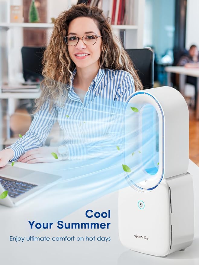 let'me Desk Fan, Portable Bladeless Fan 11.8 inch Small Personal Cooling Fan - Image 9
