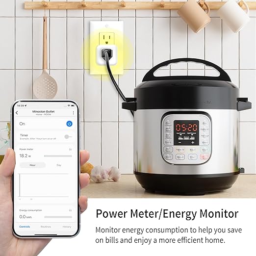 Minoston Zwave Plug Energy Monitor, 800 Series Zwave Outlet, Built-in Repeater - Image 3
