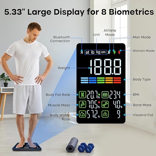 GE Smart Scale for Body Weight, Muscle Mass, Digital Bathroom Scales 500lbs - Image 5