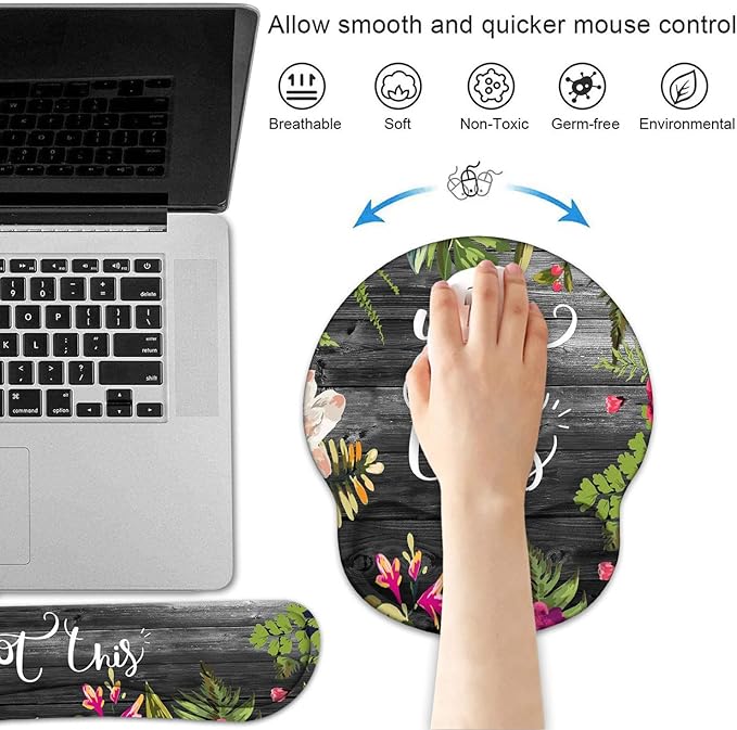 Keyboard Wrist Rest and Mouse Pad Wrist Support Set - Image 2