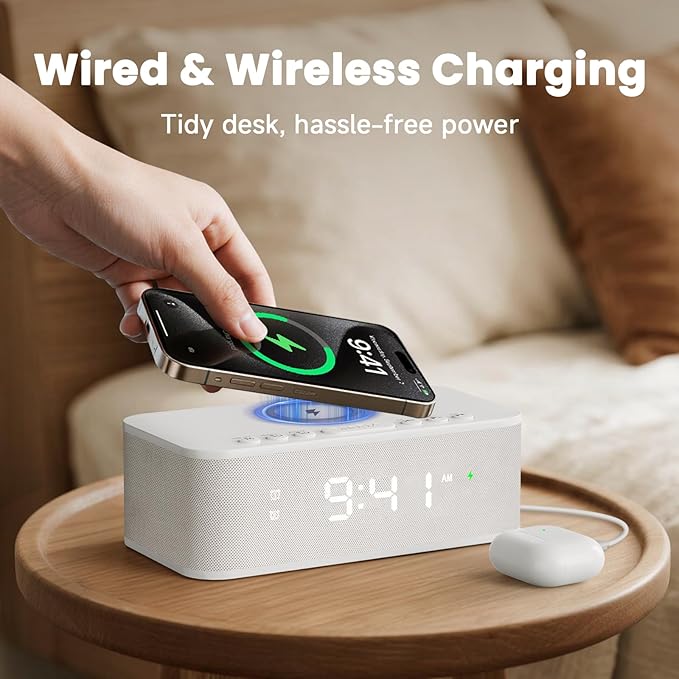 Fansbe Direct Digital Alarm Clock White Noise, Loud Digital Alarm Clocks - Image 3