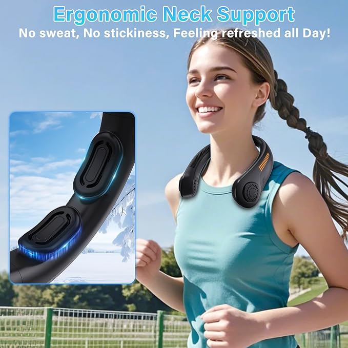 UZOPI Portable Neck Fan, Hands-Free, 5 Speeds, Gifts - Image 2