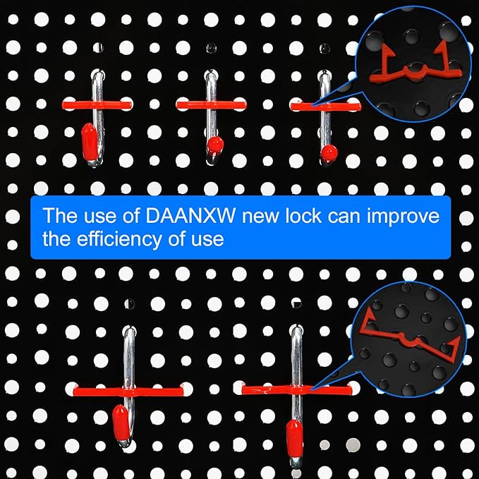 Daanxw Peg Board, 3 Pack 16-Inch X 36-Inch Heavy Duty Steel Pegboard, Heavy - Image 6