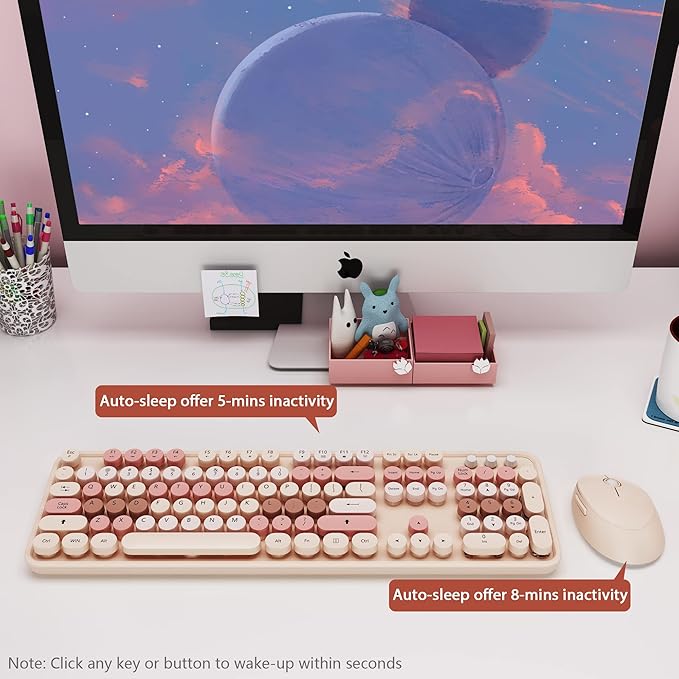 Wireless Keyboard and Mouse, KOOTOP Cute Keyboard and Mouse, 2.4G Wireless - Image 7
