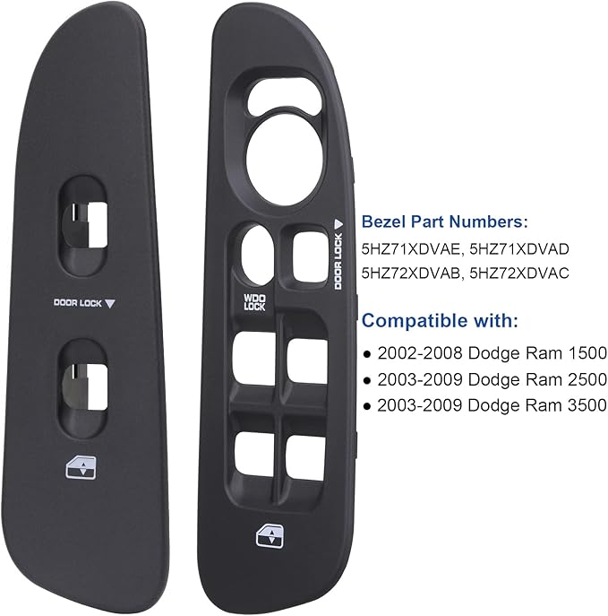 Obaee Driver & Passenger Door Window Control Switch Panel Bezel Compatible - Image 2