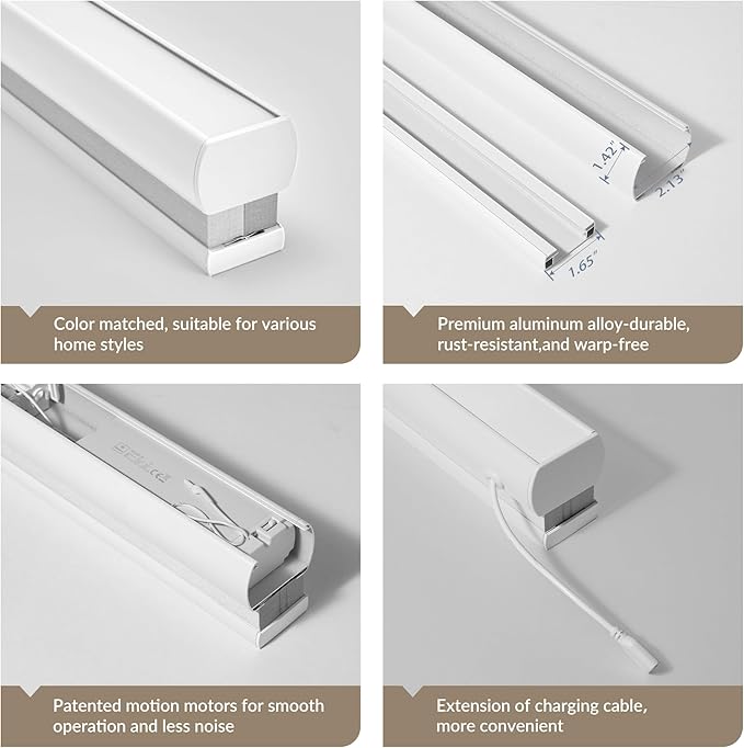 Boolegon Motorized Blinds with Remote, 100% Blackout Smart Blinds, Automatic - Image 4