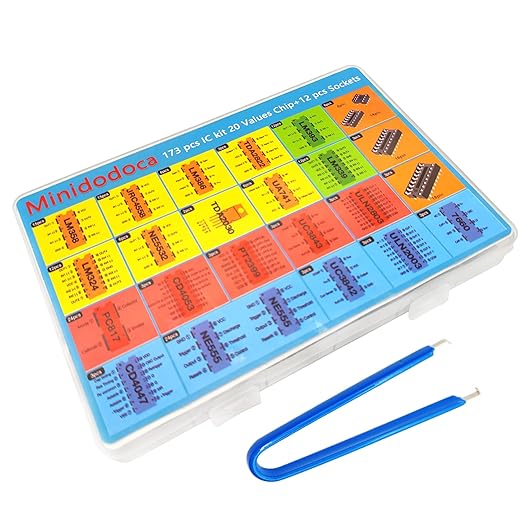 IC Chips kit Minidodoca 173 pcs 20 Values Chip Assortment Set+12 pcs - Image 6