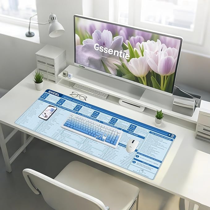 Baziabbo Office Desk Mat, Excel Cheat Sheet Keyboard Mat, Excel Shortcut Desk - Image 6