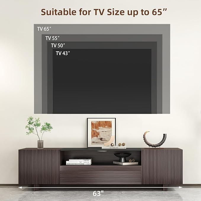 Epecoya TV Stand with Storage Cabinets - Image 8