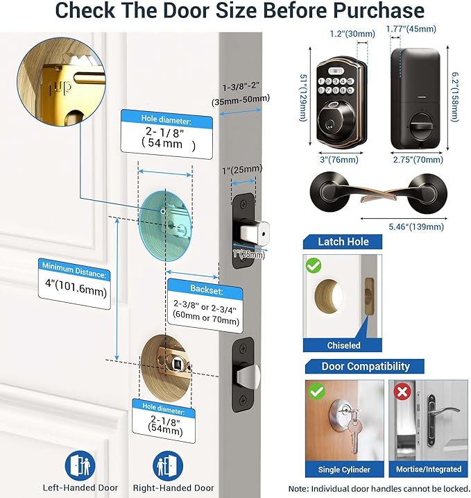 Veise Fingerprint Door Lock - Image 9